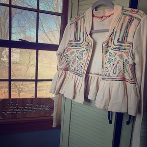 Anthropologie Lilka Embroidered Sweater